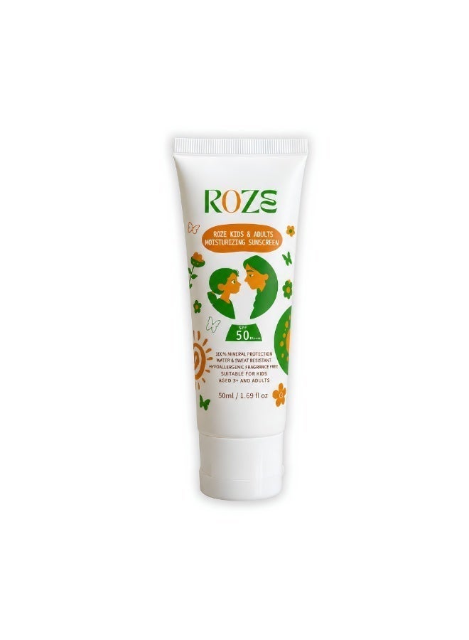 Roze Kids Moisturizer with SPF 50| Non greasy | No white cast | kids & adults - Image 1