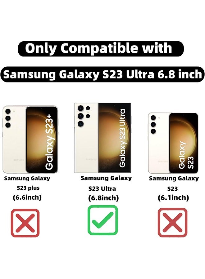 اتش واي لسامسونج غالاكسي S23 الترا حالة المغناطيسي، للنساء فتاة لينة لطيف الفاخرة الحب القلب تصفيح بلينغ التدرج بريق حالة الهاتف متوافق مع MagSafe واضح للصدمات الغطاء الخلفي 6.8 "(أسود) - Image 2