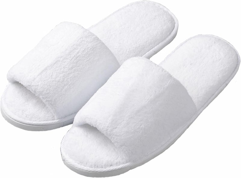 KHCKHF Spa Slipper 5 Pairs of Velvet Open Toe Slippers with Travel Bags One Size Fit Most Men and Women for Spa