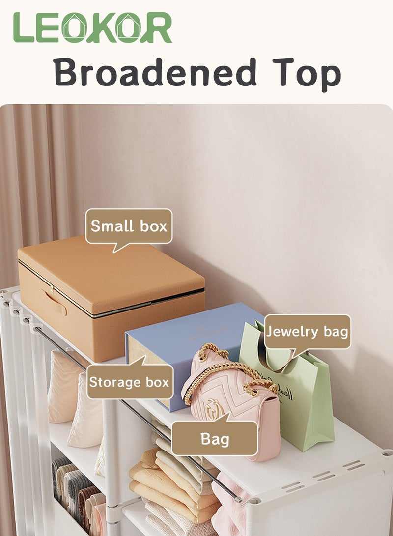 LEOKOR Portable Wardrobe Clothes Storage Closet, Clothes Storage Cabinet with Curtain, Storage Organizer Shelves for Bedroom, Quick and Easy to Assemble, Extra Strong and Durable - Image 2