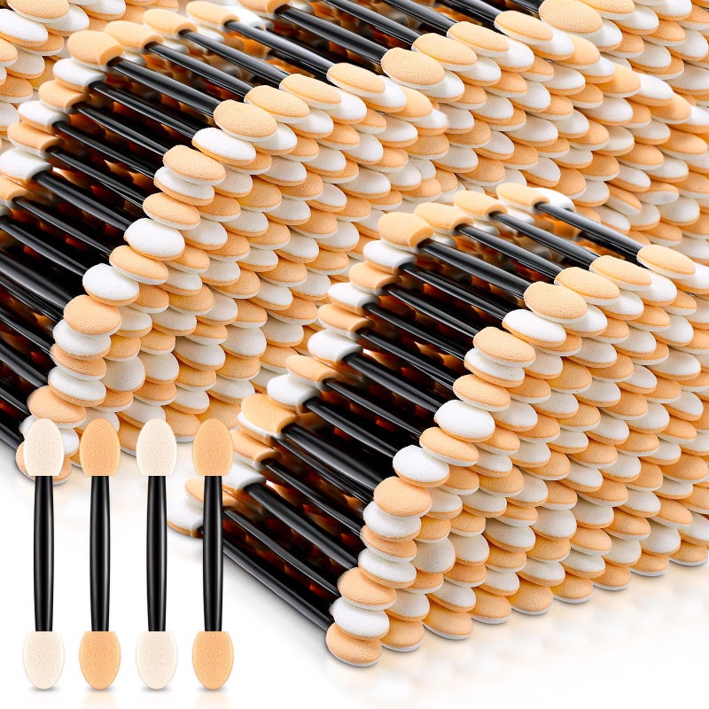 Mifoci 1000 Pcs Eyeshadow Applicators, Disposable Dual Sides Eye Shadow Sponge Applicators, Eyeshadow Brush for Lady Women Makeup Daily Beauty(Black) - Image 1
