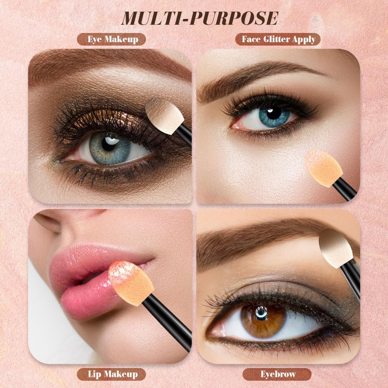 Mifoci 1000 Pcs Eyeshadow Applicators, Disposable Dual Sides Eye Shadow Sponge Applicators, Eyeshadow Brush for Lady Women Makeup Daily Beauty(Black) - Image 4