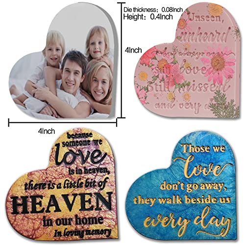 Tucocoo Epoxy Resin Molds 4 Pieces Silicone Casting Molds, Heart Memorial Condolence Grief Sign for DIY Craft Home Decor Office Sympathy Table Decorations - Image 2