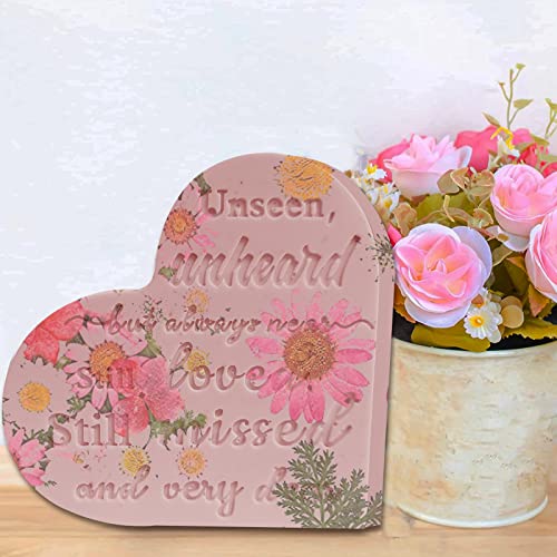 Tucocoo Epoxy Resin Molds 4 Pieces Silicone Casting Molds, Heart Memorial Condolence Grief Sign for DIY Craft Home Decor Office Sympathy Table Decorations - Image 4