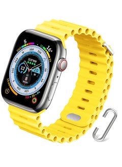 Generic Apple Watch Ocean Band 49mm 45mm 44mm 42mm Soft Silicone Yellow  - Image 1