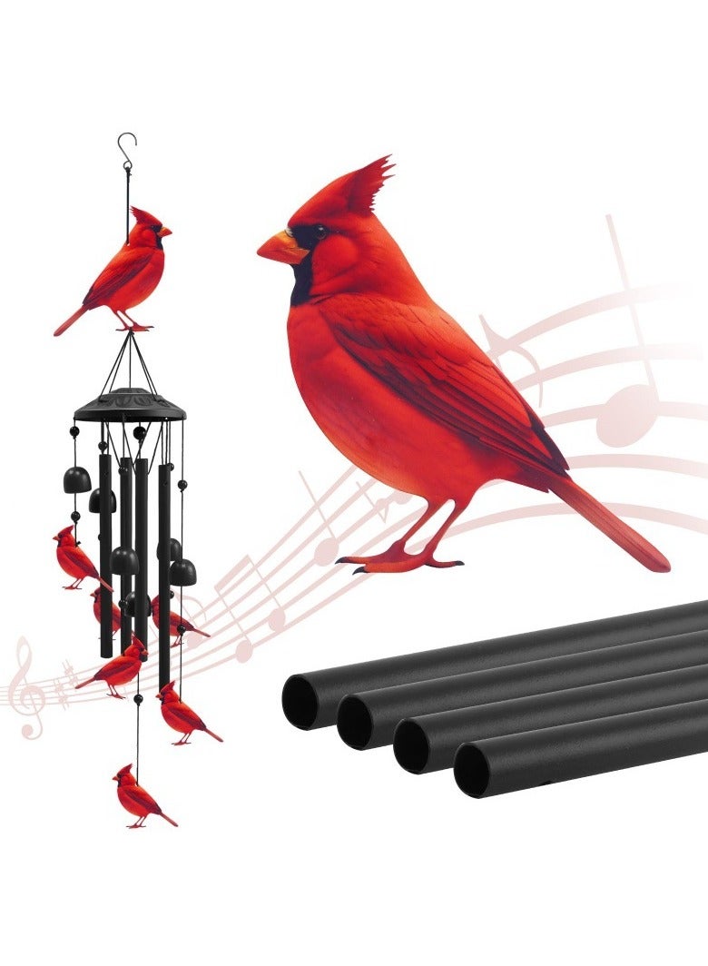 عام نوّاشة طائر الكاردينال الأحمر - زينة معدنية مبتكرة للحدائق Outdoor والفساحات. قطعة ديكور معلقة رائعة للشرفات والباحات، وتُشكّل هدية عيدية مميزة - Image 1