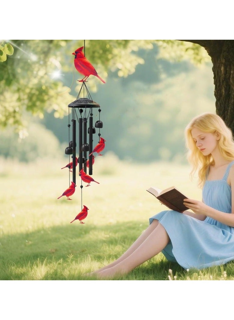 عام نوّاشة طائر الكاردينال الأحمر - زينة معدنية مبتكرة للحدائق Outdoor والفساحات. قطعة ديكور معلقة رائعة للشرفات والباحات، وتُشكّل هدية عيدية مميزة - Image 4