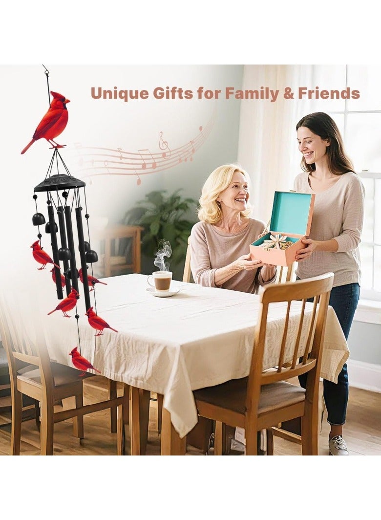 عام نوّاشة طائر الكاردينال الأحمر - زينة معدنية مبتكرة للحدائق Outdoor والفساحات. قطعة ديكور معلقة رائعة للشرفات والباحات، وتُشكّل هدية عيدية مميزة - Image 3