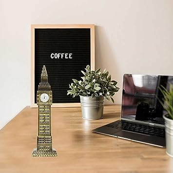 GOODIEBOX مجسم تذكاري لبرج بيغ بن في لندن من GOODIEBOX، نموذج مصغر للمعالم، قطعة زخرفية للمنزل بتشطيب عتيق، 7 بوصات - Image 2