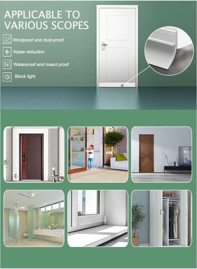 LIVQORA Under Door Draft Stopper - Soundproof, Dustproof, and Windproof Bottom Seal for Interior & Exterior Doors (White, 90x4cm) - Image 3