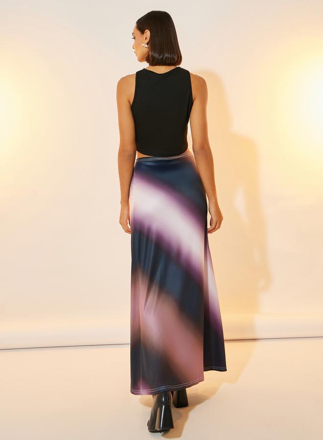 Take Two 90's Baby Slogan Crop Tank & Ombre Print Skirt Co-Ords  - Image 5