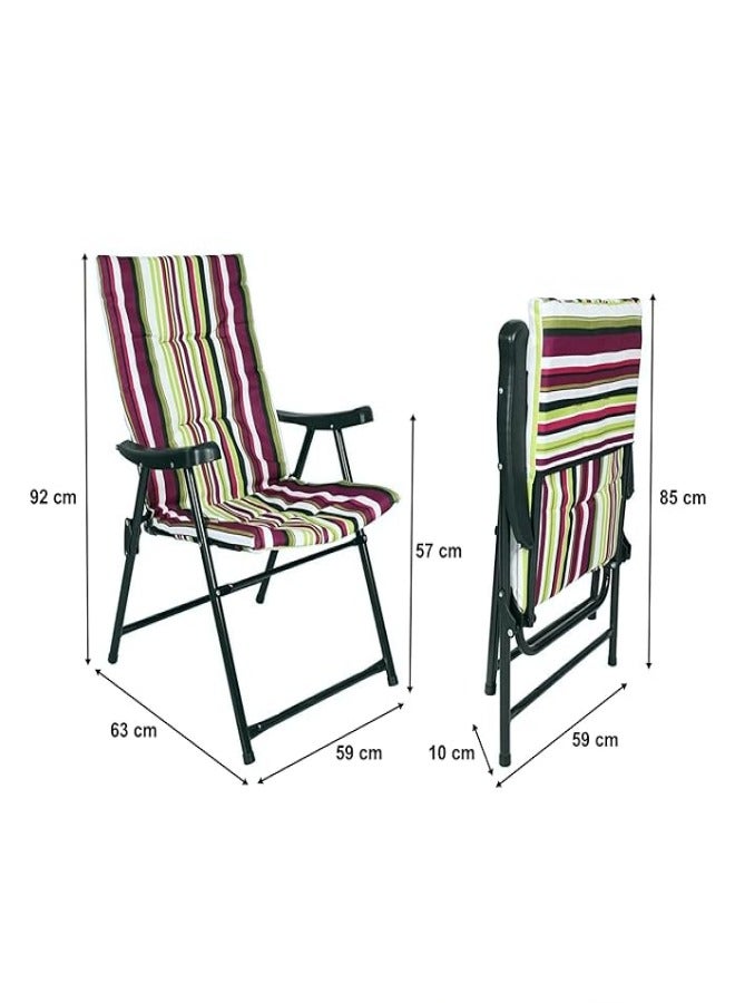 Cady One Heavy Duty Folding Beach Chair Foldable Camping Chair for Adult, Lightweight Folding Camping Chair for Outdoor Camp Beach Travel Picnic - Image 2