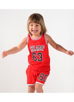 AIKO AIKO-Kids Sports 2Pc Set-RED-7-8Y  - Image 1
