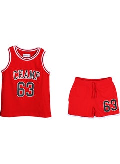 AIKO AIKO-Kids Sports 2Pc Set-RED-7-8Y  - Image 3