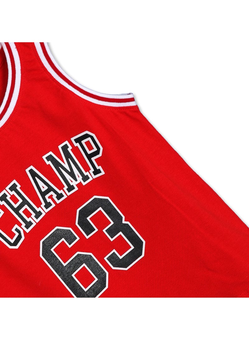 AIKO-Kids Sports 2Pc Set-RED-7-8Y - Image 4