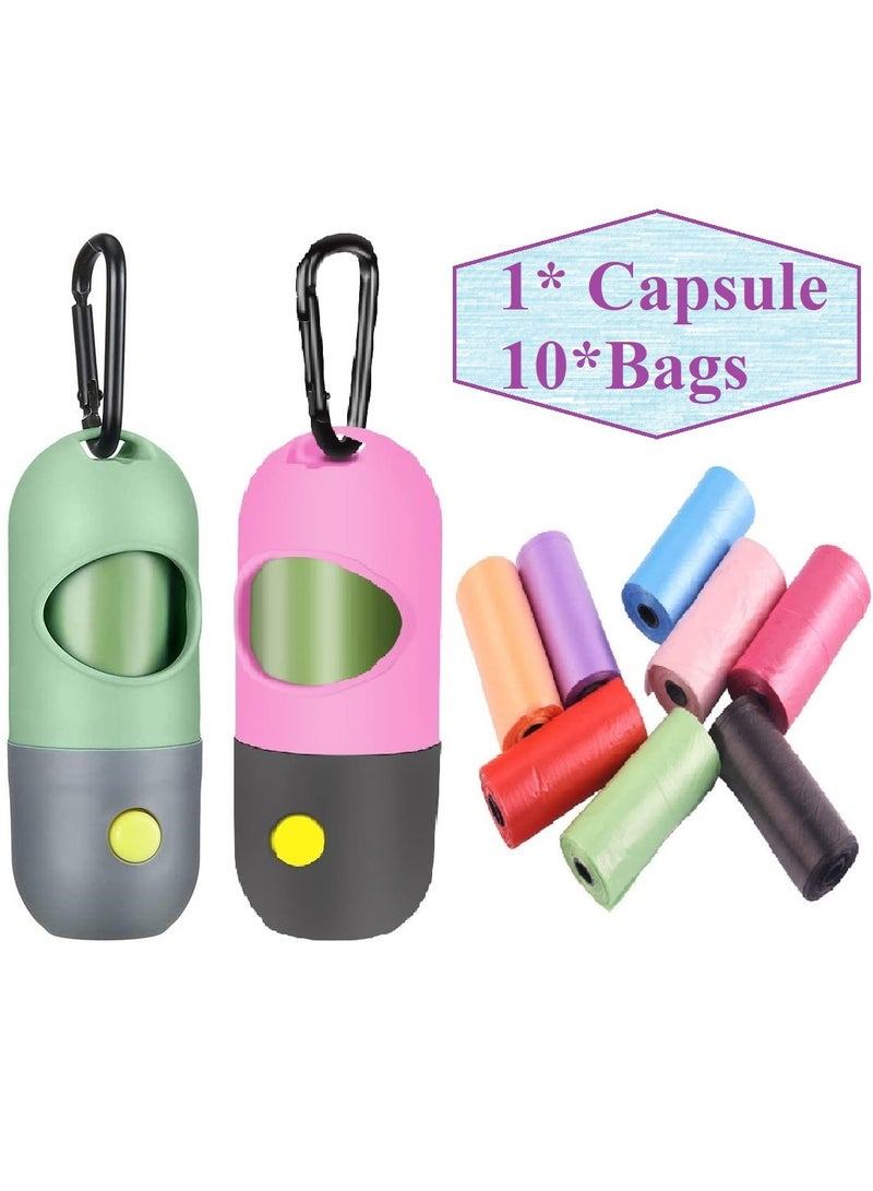 Dog Bags Holder with LED Flashlight Pet Waste Bags Dispenser for Leash Doggie Potty Bags Container with Leak-proof Pet Trash Bags and Accessories (1 Holder 10 Bags) - Image 1