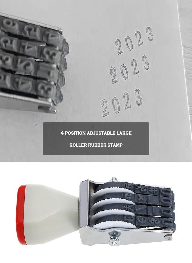 كريت آيديا ابتكر فكرة ختمًا رقميًا قابلًا للتعديل بأربعة أرقام، ختمًا دوارًا، ختمًا للتاريخ المكتبي، ختمًا رقميًا مطاطيًا، ختمًا إبداعيًا بعجلة دوارة، رمادي وأسود - Image 2