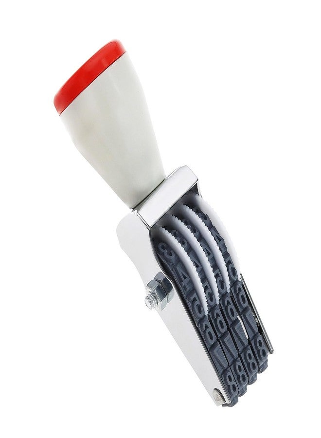 كريت آيديا ابتكر فكرة ختمًا رقميًا قابلًا للتعديل بأربعة أرقام، ختمًا دوارًا، ختمًا للتاريخ المكتبي، ختمًا رقميًا مطاطيًا، ختمًا إبداعيًا بعجلة دوارة، رمادي وأسود - Image 1