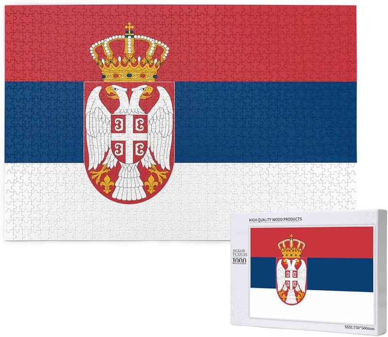 Serbia Flag Jigsaw Puzzle 1000 Pieces For Adults Home Decor 29 5 X 19 7 Inches - Image 1