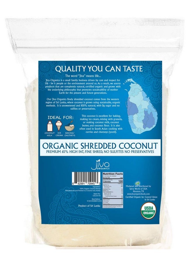 Jiva Organics Organic Shredded Coconut Unsweetened 12oz | Desiccated Flakes | Premium Full Fat | Gluten-Free, Non-GMO, Keto Paleo Friendly for Baking | by Jiva Organics - Image 2