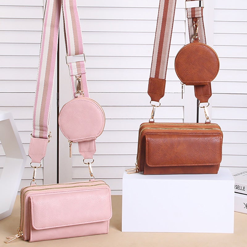 Multifunctional Solid Color PU Leather Wallet, RFID Blocking Design Portable Daily Storage Purse for Cards Cash Coin Business Use - Image 1