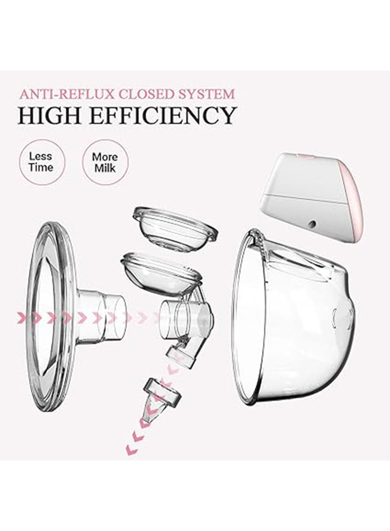 BEBEBAO 2-Piece Electric Portable Wearable Breast Cup 240 ml BPA-Free 3 Modes 10 Suction Levels - Pink And White - Image 5