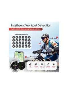SWISS MILITARY Swiss Military DOM6 Smartwatch 1.43" AMOLED, Bluetooth Calling, Multi Language, Health & Sports Tracking, Wireless Charging, 7 Days Battery, IP67, iOS/Android Compatible, Silver Frame with Steel Strap  - Image 2
