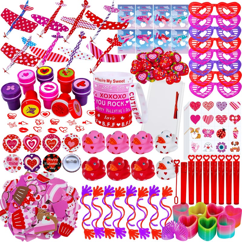 Winlyn 236 Pcs Valentines Day Stationery Toy Assortment Set Valentine Goodie Bag Stuffers Valentine Prizes Rewards Bulk for Kids Students Valentine Party Favors Treats School Classroom Gift Exchange - Image 3