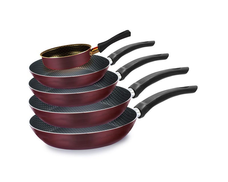 Trueval Teflon frying pan set 5 pieces 14-16-18-20-24 - Image 1