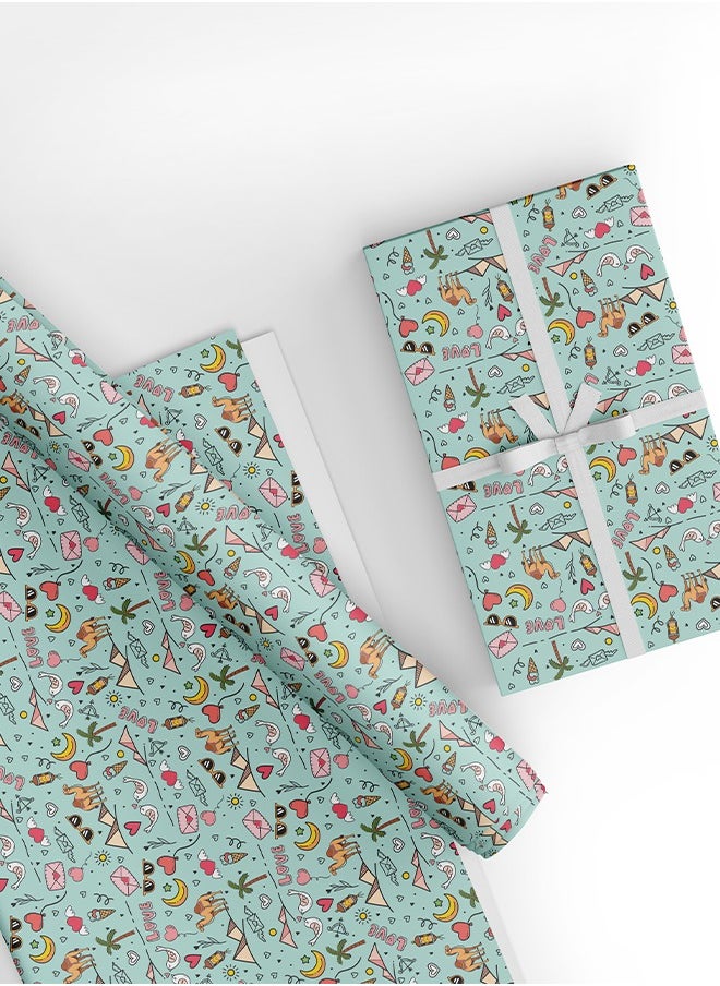 Share the Love Love, Arabic Theme Wrapping Paper (Pack of 4)  - Image 1
