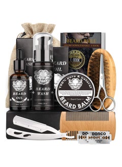 General Mens Beard Growth Kit, Beard and Mustache Facial Hair Growth Roller Kit, Beard Growth Oil, Beard Balm, Beard Roller, Beard Comb, Storage Bag, Birthday Gift for Father Dad Men  - Image 1