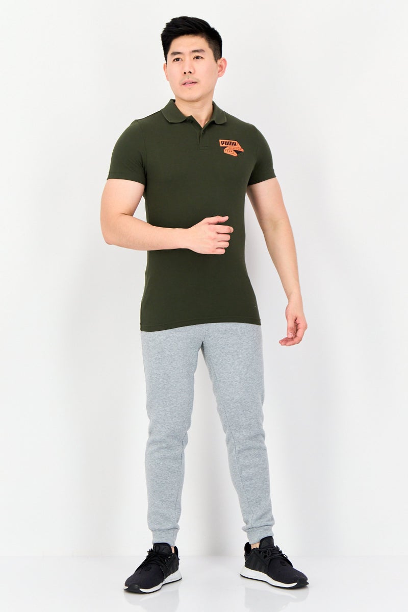PUMA Men Slim Fit Short Sleeves Outdoor Polo Shirt, Olive - Image 4