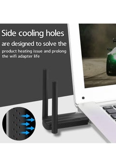 XICEN USB WiFi Adapter, Dual Band 1800Mbps WiFi 6 Dongle, USB 3.0 5G/2.4G Wireless Network Adapter for Desktop Laptop PC with Dual 5dBi Antennas  - Image 5