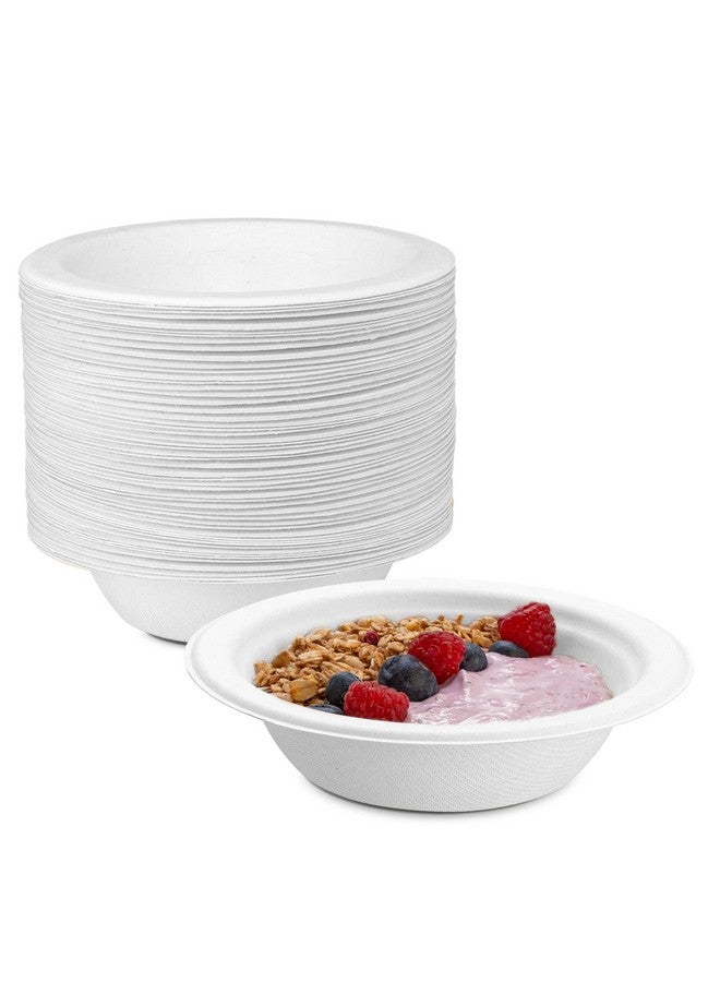 Comfy Package [125 Pack 100% Compostable White Paper Bowls,12 oz. Heavy-Duty Paper Soup Bowls - Eco-Friendly Disposable Sugarcane Bowls - Image 1