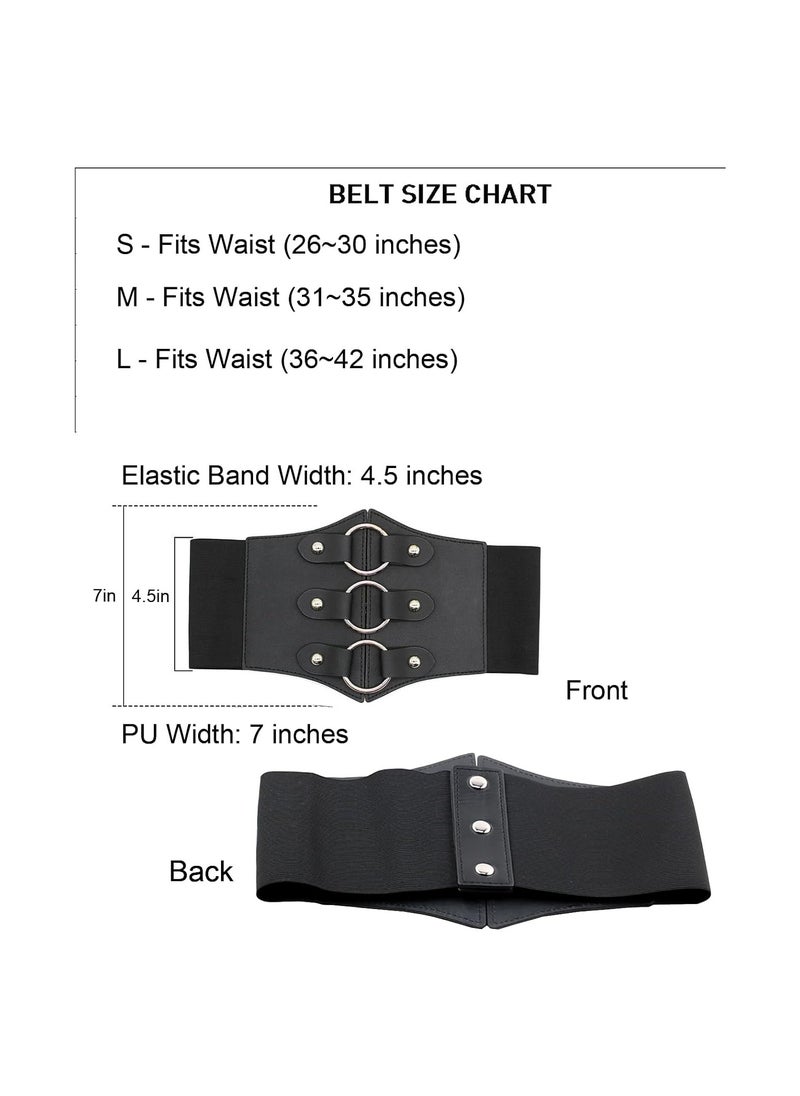 KASTWAVE - Women Wide Corset Elastic Belt, Lace-up Tied Waspie Corset Belts Ladies  Costume, Vintage Elastic Waist Belt High Waist PU Leather Tied Costume for  (Length 60-80cm) - Image 1