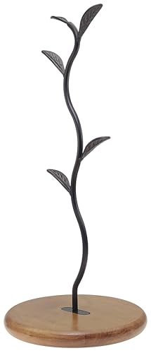 NBUOON Coffee Mug Holder Tree Rack for CounterLeaf Shaped Tea Cup Mug Holder Stand for CountertopPerfect Coffee Bar Accessory Kitchen Home Organizer Black - Image 3