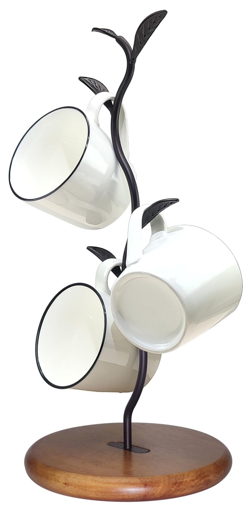 NBUOON Coffee Mug Holder Tree Rack for CounterLeaf Shaped Tea Cup Mug Holder Stand for CountertopPerfect Coffee Bar Accessory Kitchen Home Organizer Black - Image 2