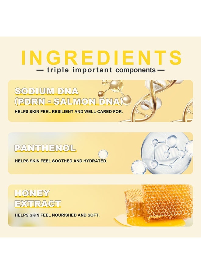 QINGLING Salmon DNA Honey Nourishing Essence - Anti-Oxidant, Repairing, Pore Refining, Soothing, Brightening,30ml - Image 4