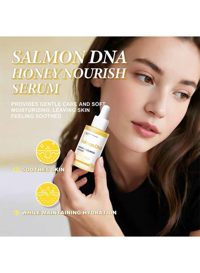 QINGLING Salmon DNA Honey Nourishing Essence - Anti-Oxidant, Repairing, Pore Refining, Soothing, Brightening,30ml - Image 3
