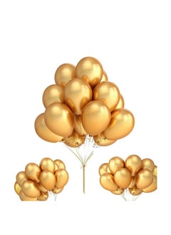 Cool Baby 50pcs Gold Latex Balloons 25cm/10inch Gold Balloons Matte Gold Balloons with Ribbon  - Image 1