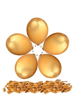 Cool Baby 50pcs Gold Latex Balloons 25cm/10inch Gold Balloons Matte Gold Balloons with Ribbon  - Image 3