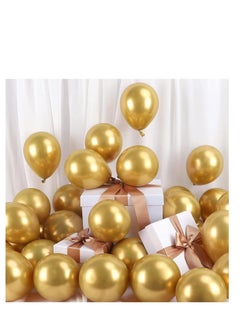 Cool Baby 50pcs Gold Latex Balloons 25cm/10inch Gold Balloons Matte Gold Balloons with Ribbon  - Image 2