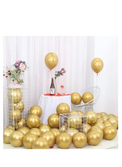 Cool Baby 50pcs Gold Latex Balloons 25cm/10inch Gold Balloons Matte Gold Balloons with Ribbon  - Image 5