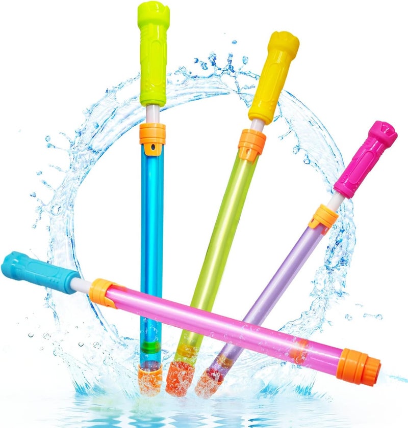 Elovien 4-Pack Water Blaster Guns for Kids & Adults – 35 ft Range Summer Pool & Outdoor Water Fight Toys, 130 ml Capacity - Image 1