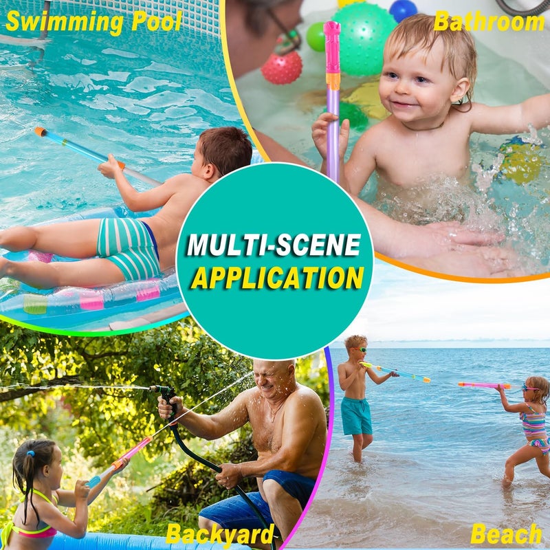 Elovien 4-Pack Water Blaster Guns for Kids & Adults – 35 ft Range Summer Pool & Outdoor Water Fight Toys, 130 ml Capacity - Image 5