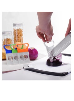 Excefore Onion Holder, 4 Pcs Onion Slicer Holder, Stainless Steel Vegetable Slicer Holder and Onion Chopper Peelers, for Slicing Cutting Vegetable Tomato Potato Fruit Meat Kitchen Gadgets Tools  - Image 2