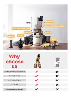 OTTAL High-Performance Electric Juicer for Fruits and Vegetables | 200 Watts with Large 3.55 inch Caliber for Maximum Juice Yield  - Image 4