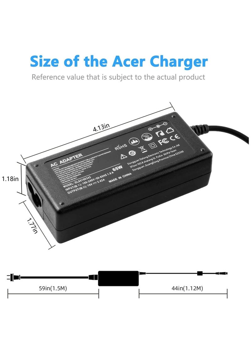 Ntech 19V 3.42A (65W) 5.5x1.7mm Replacement AC Adapter Charger For Acer/Aspire 5315 5630 5735 5920 5535 5738 6920 7520 Note-book Laptop - Image 5