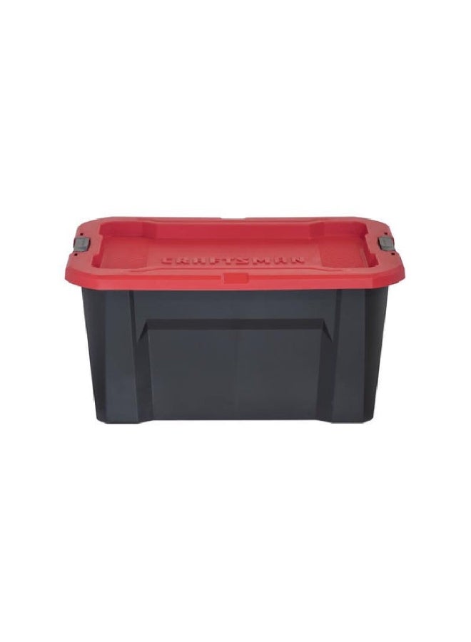 CRAFTSMAN Spacious High Grade Polypropylene Storage Tote Red and Black 30 Gal 206413 
