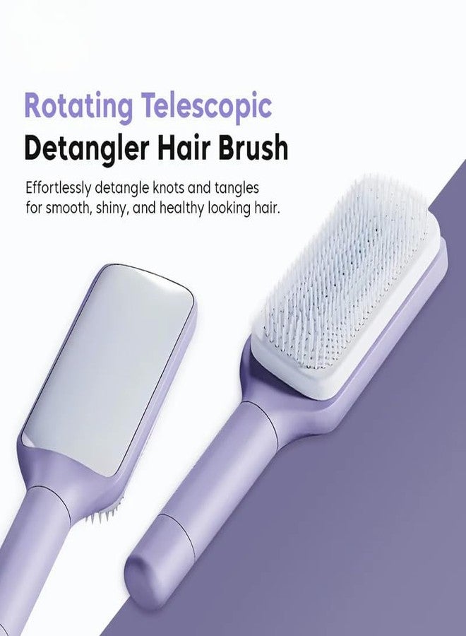 Jiffix Premium Hair Comb Rotating Detangler Brush for Curly Hair, Anti-Frizz Self Cleaning Hair Brush with Flexible Bristles, Scalp Massage Comb for Men Women Kids - Image 2